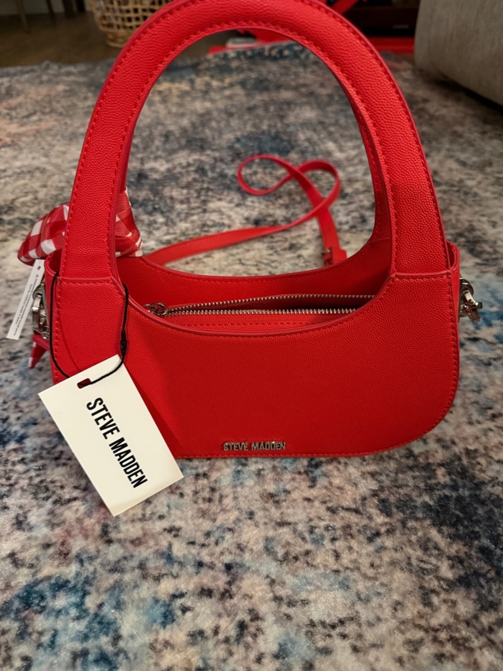 Steve Madden Bright Red Crescent Mini Shoulder Bag